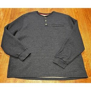 Coleman Henley Shirt Mens XXL Blue Long Sleeve‎ Sherpa Lined Thermal Outdoor